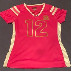 Pink Aaron Rodgers Green Bay Packers Jersey
